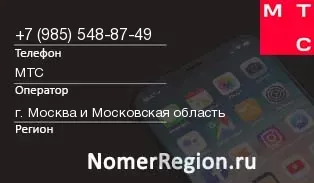 Кто звонил с 9855488749 - регион и оператор